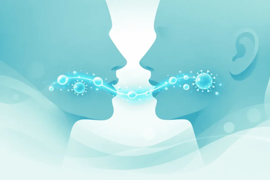 Saliva drug transfer illustration